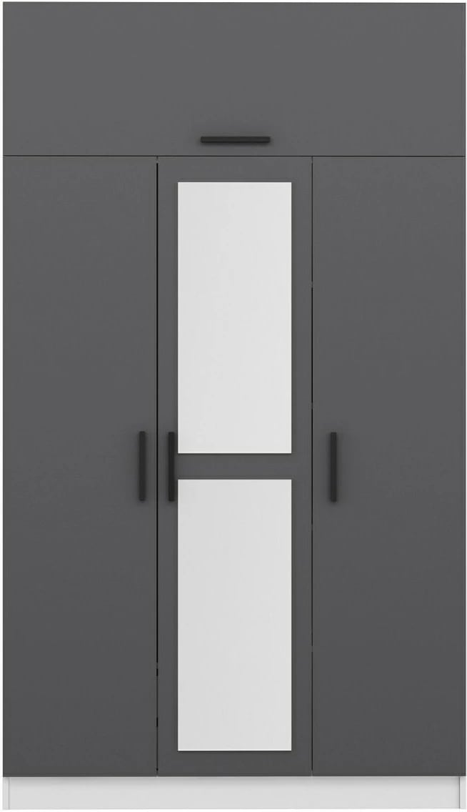 Dollap Skye Decor, 3 kapak, anthracite, i bardhë, 255cm