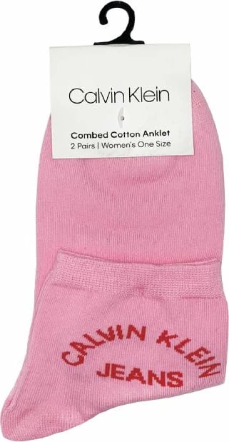 Çorape femra Calvin Klein, të gjata, në ngjyrë rozë dhe gri