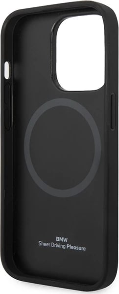 Mbështjellës BMW Leather Diamond Pattern MagSafe për iPhone 14 Pro Max 6.7", i kuq