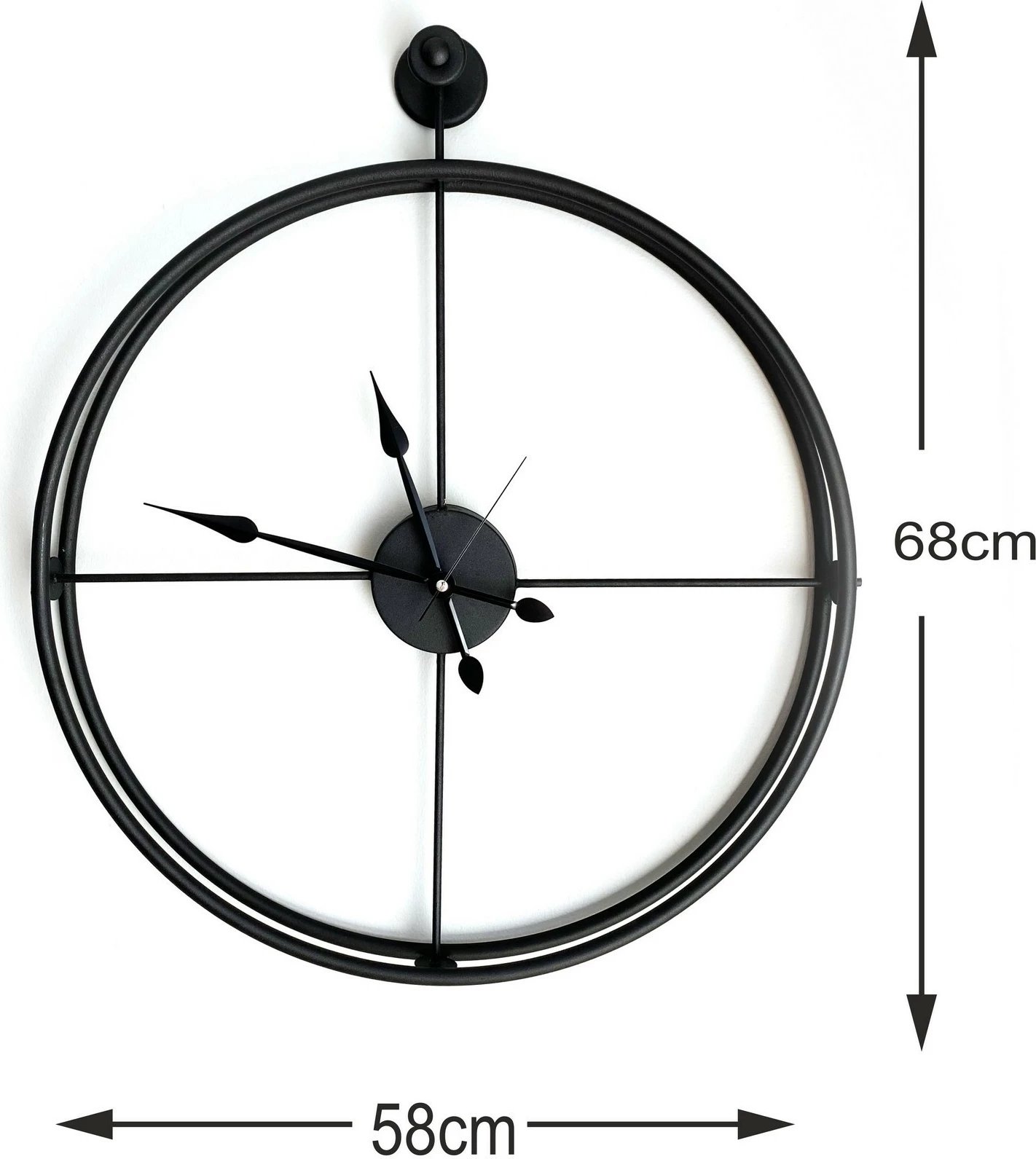 Orë muri dekorative prej metali, e zezë, Wallity, Mclock-00106