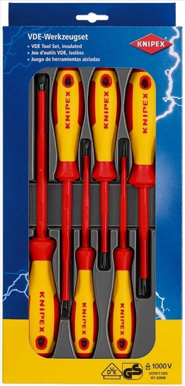 Set veglash Knipex 00 20 12 V01, 6 copë, plastikë, me mbështjellës blister