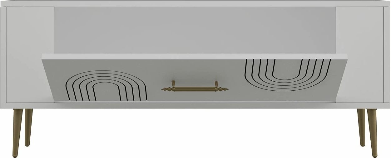Komodë për TV, ngjyrë e bardhë dhe ari, Skye Decor Retrol2