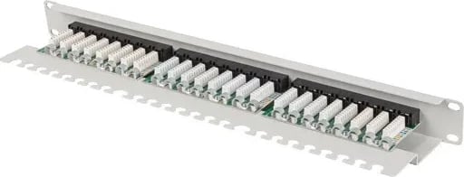Patch panel LANBERG 24 porta 1U 19" kat.6A UTP, gri me organizues kabllosh