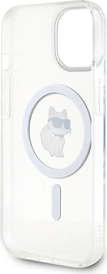 Mbështjellës Karl Lagerfeld IML Choupette MagSafe për iPhone 15, transparent