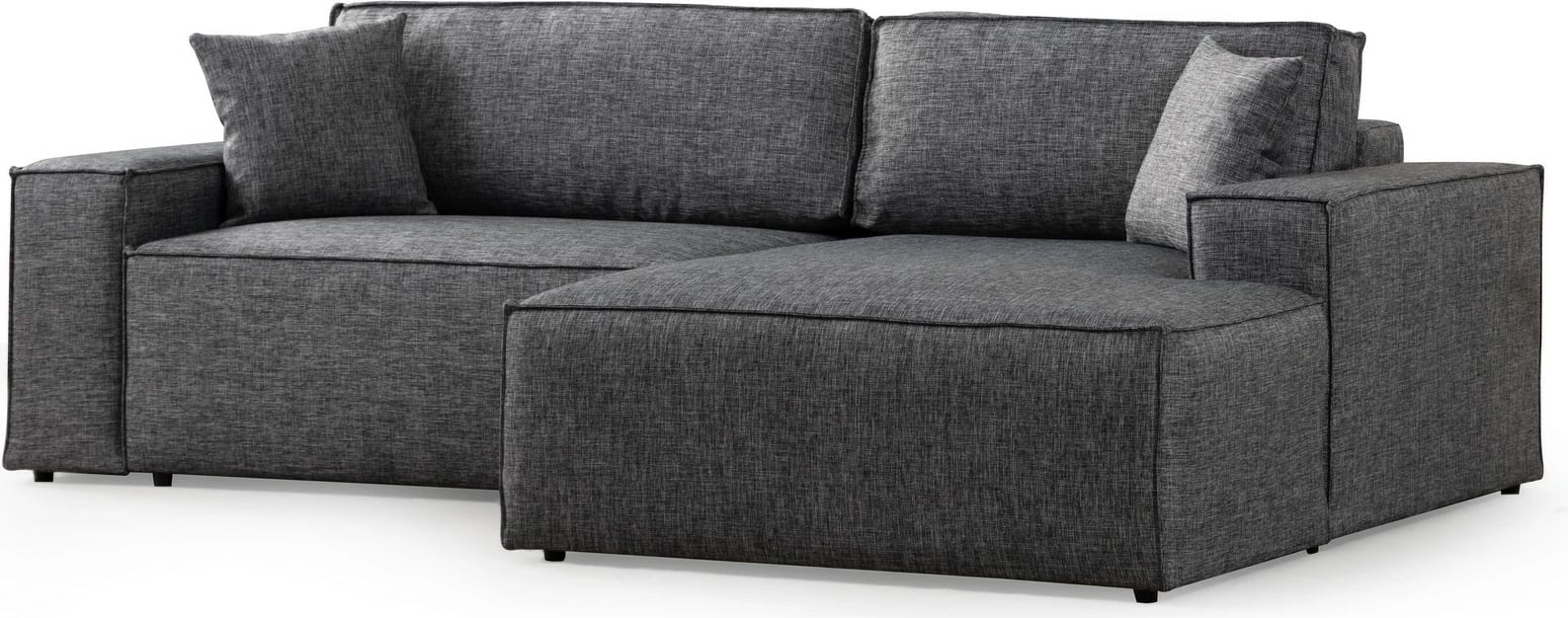 Kënd-sofë krevati Atelier del Sofa, kënd i djathtë, ngjyrë gri e errët