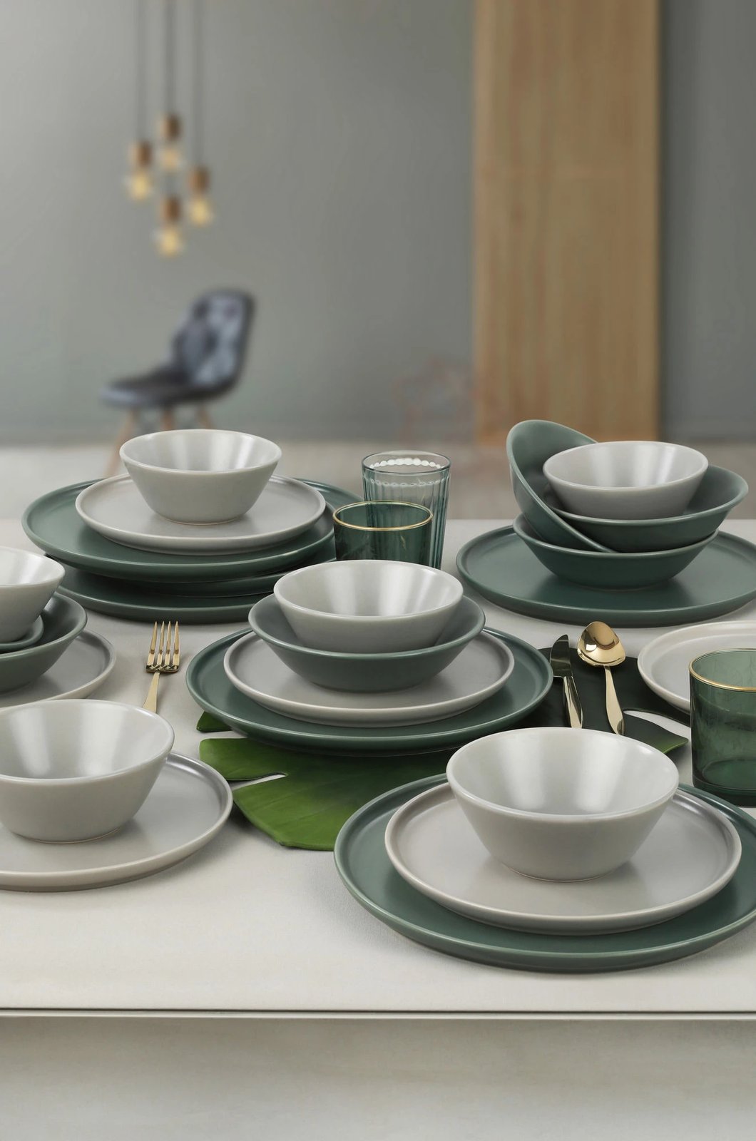 Set enësh për drekë prej qeramike, 24 copë, Hermia Concept, TY039124FX90A000000MAET000