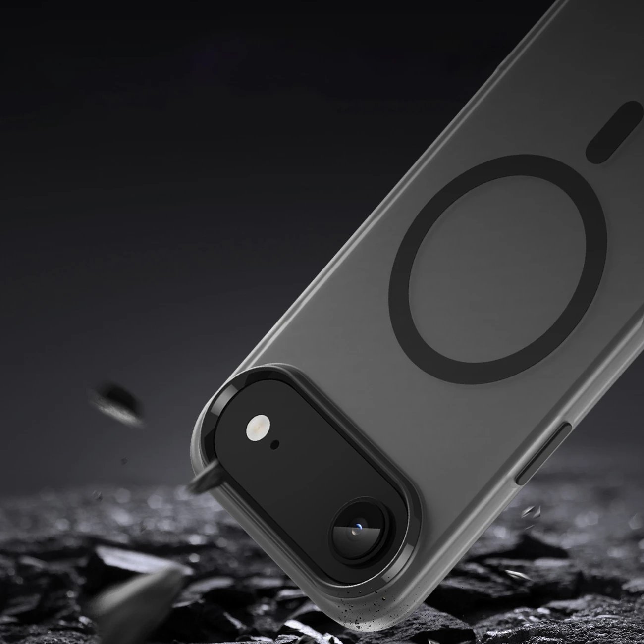 Mbështjellës Hurtel për iPhone 17 Air, MagSafe, TPU/PC, i zi (matte)