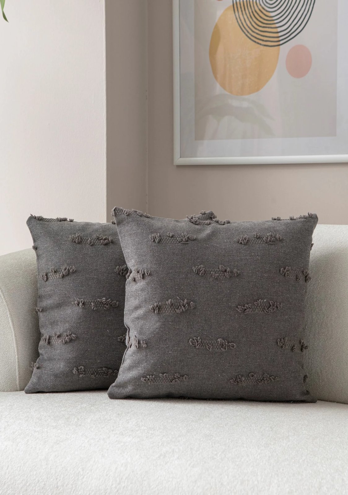 Set mbulesash për jastëkë (2 copë), Evila Originals, Tuffet, ngjyrë gri v6