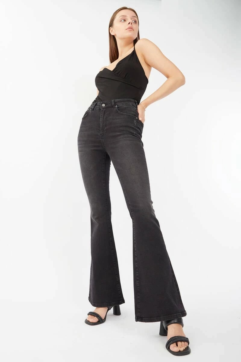 Pantallona xhinse për femra Banny Jeans, ngjyrë antracit