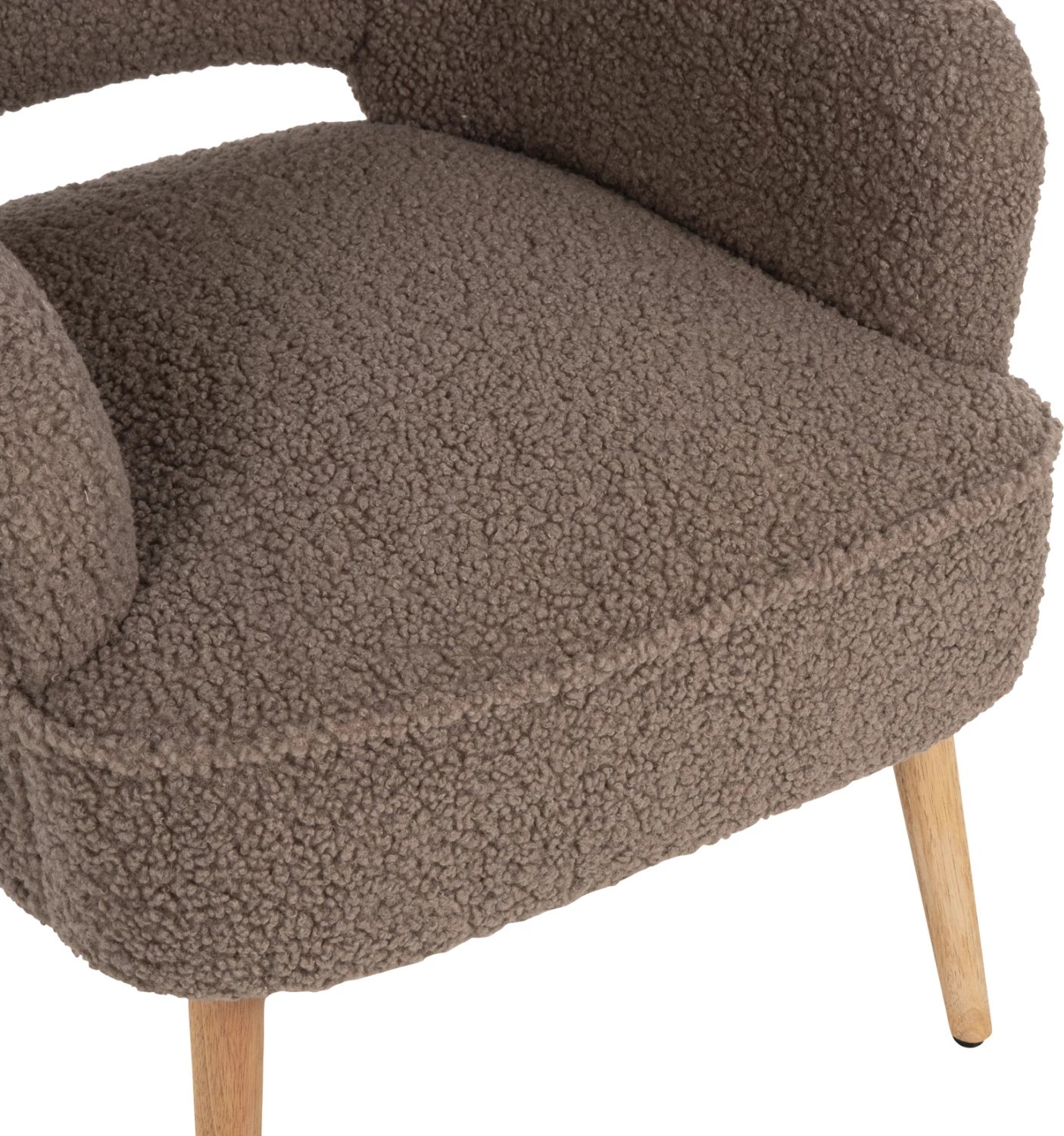 Fotelje MYLIE FH8394.25, pëlhurë boucle, ngjyrë kafe e çelur, 67x75x93H cm