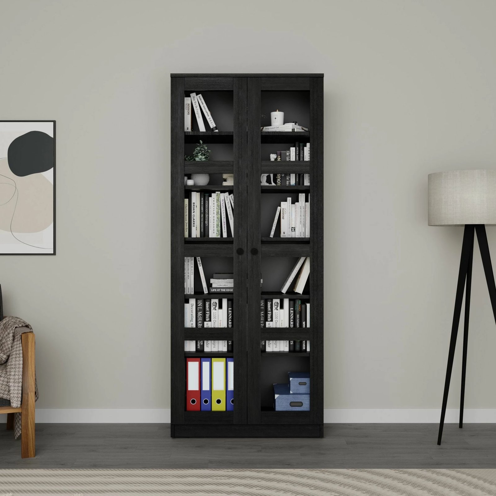 Dollap shumëpërdorimësh, ngjyrë e zezë, Skye Decor Lucas Glass 1600-92