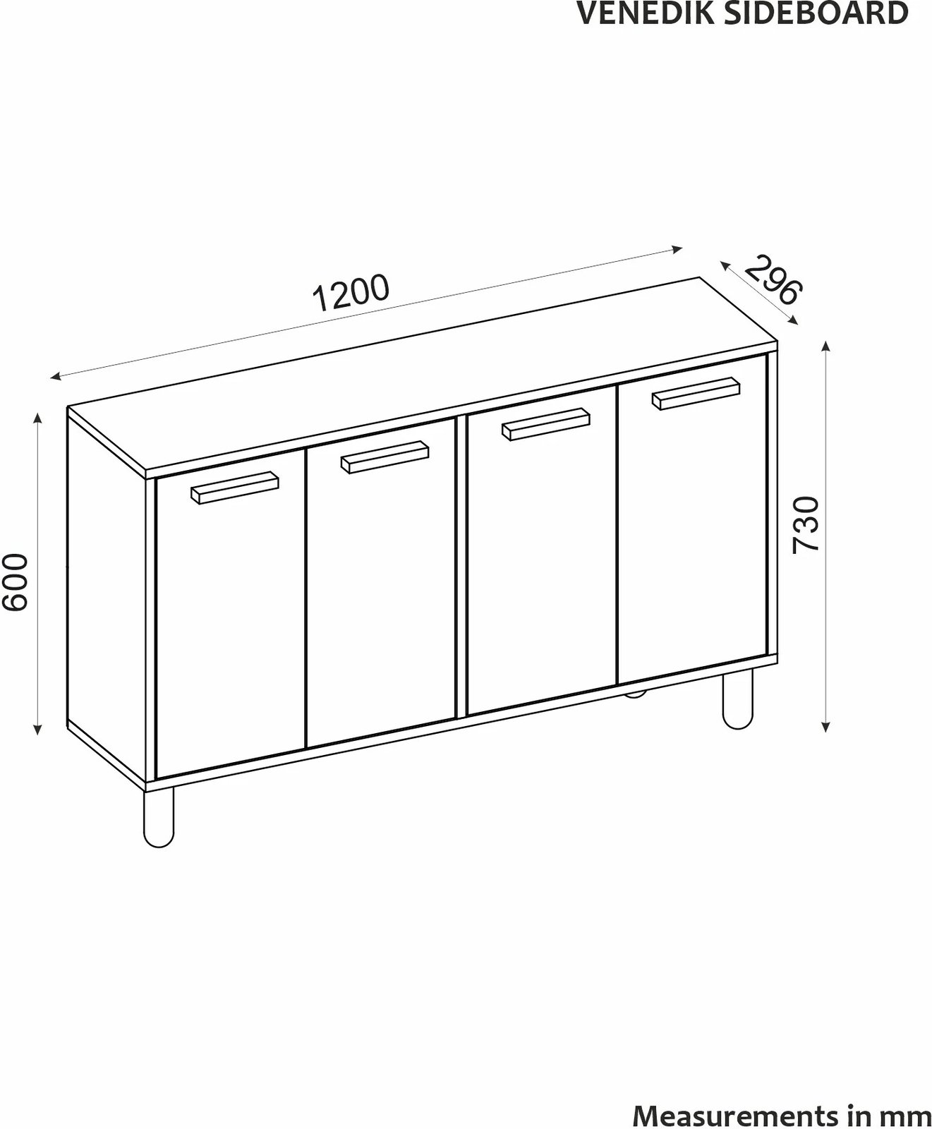 Konsolë Skye Decor, Venedik, e bardhë