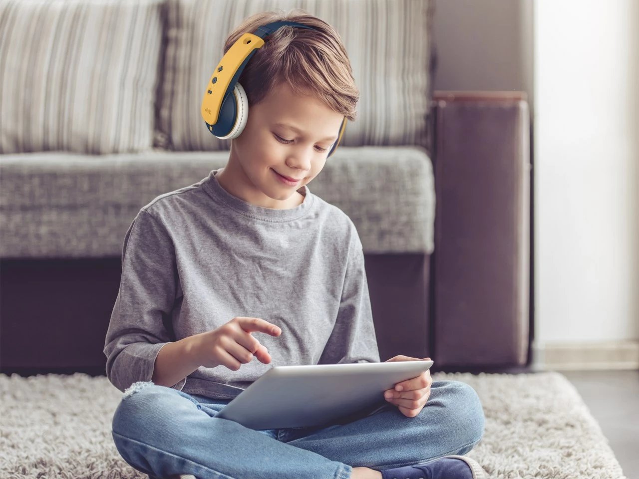 Kufje me bluetooth JVC HA-KD10W, e kaltërt / e verdhë