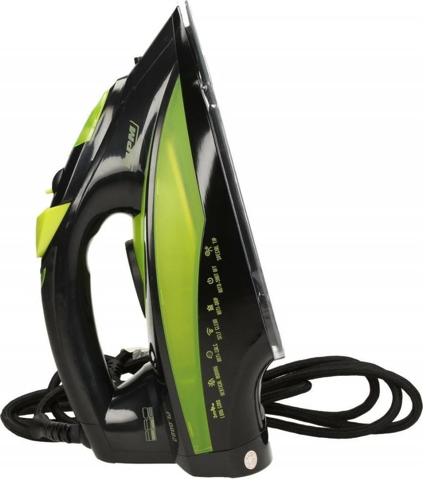 Hekur me avull MPM MZE-04/C, 2800W, taban qeramike, i zi/gjelbër