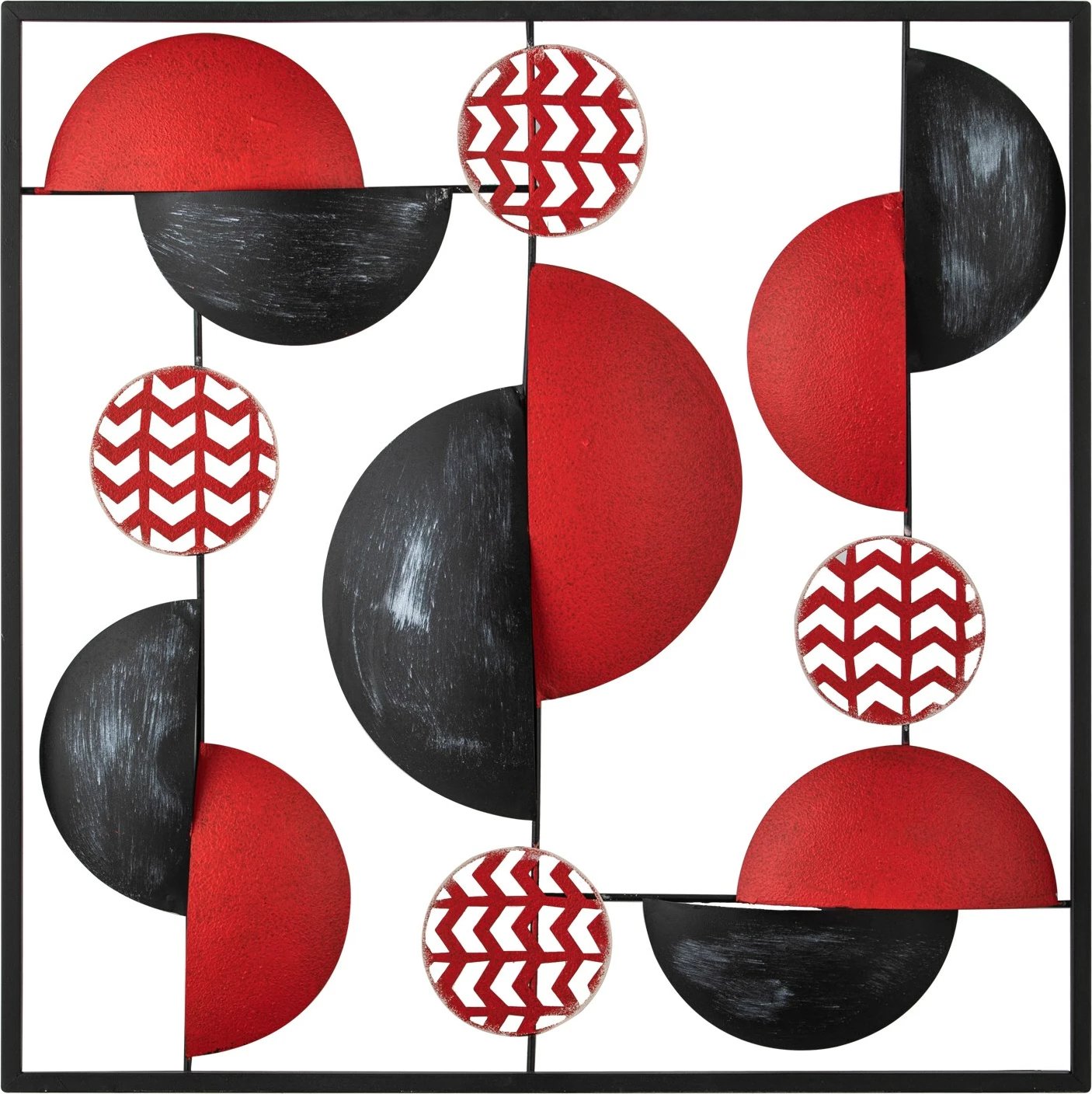 Aksesor dekorativ metalik për mur Wallity, Aurora - shumëngjyrësh, 55x5x55cm