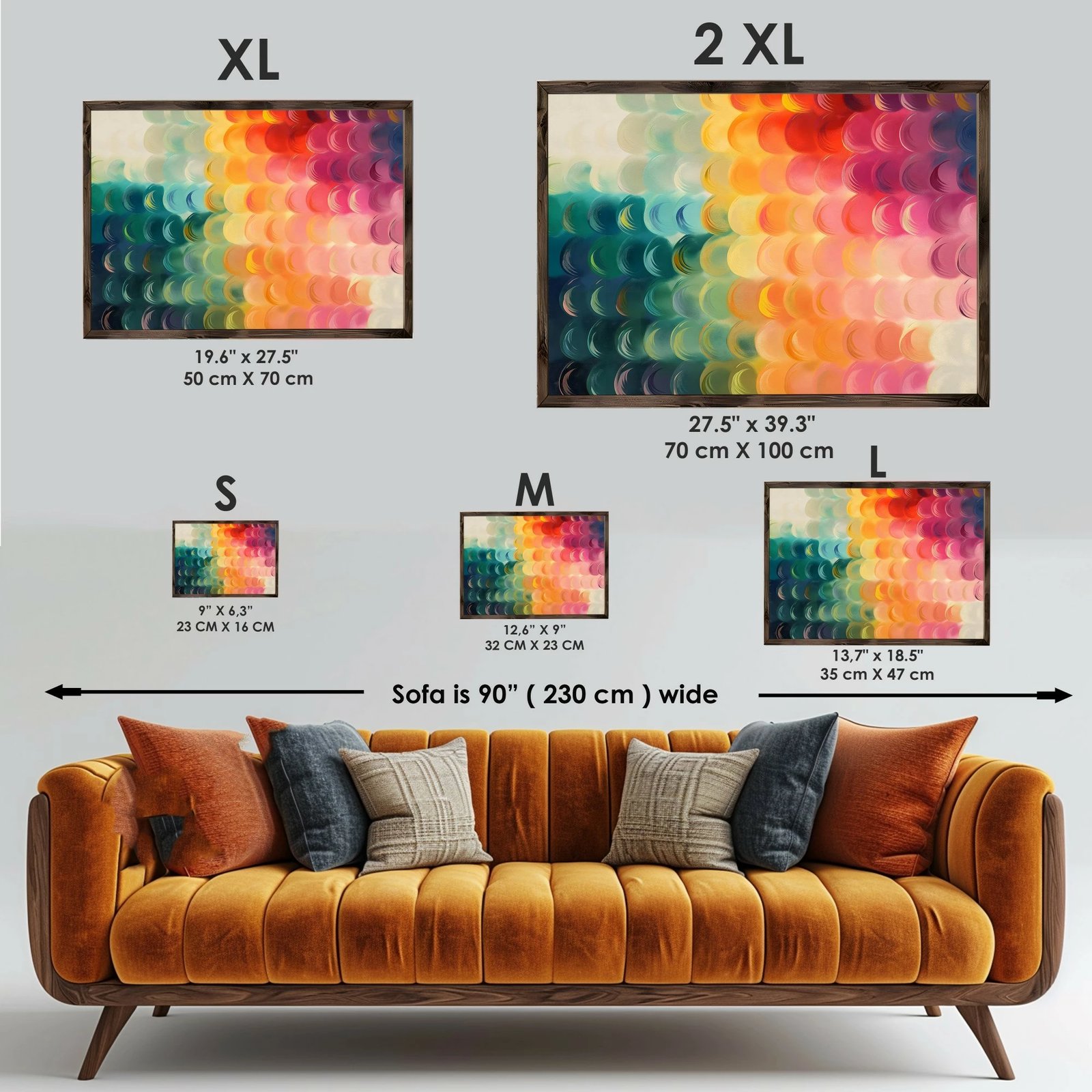 Pikturë dekorative me kornizë MDF, shumëngjyrëshe, GE249-L