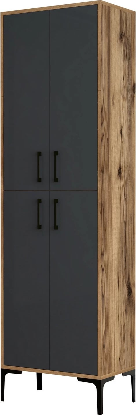 Dollap këpucësh Skye Decor, Berlin A, ngjyrë arrë dhe antracit