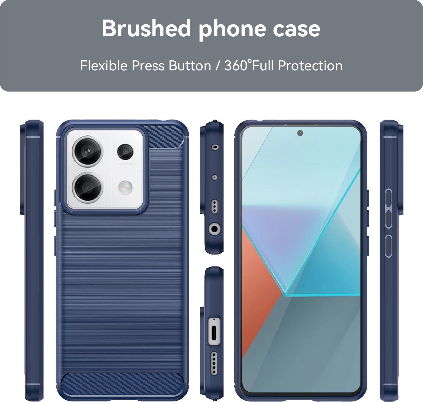 Mbështjellës Hurtel Carbon Case për Xiaomi Redmi Note 13 Pro+, Blu