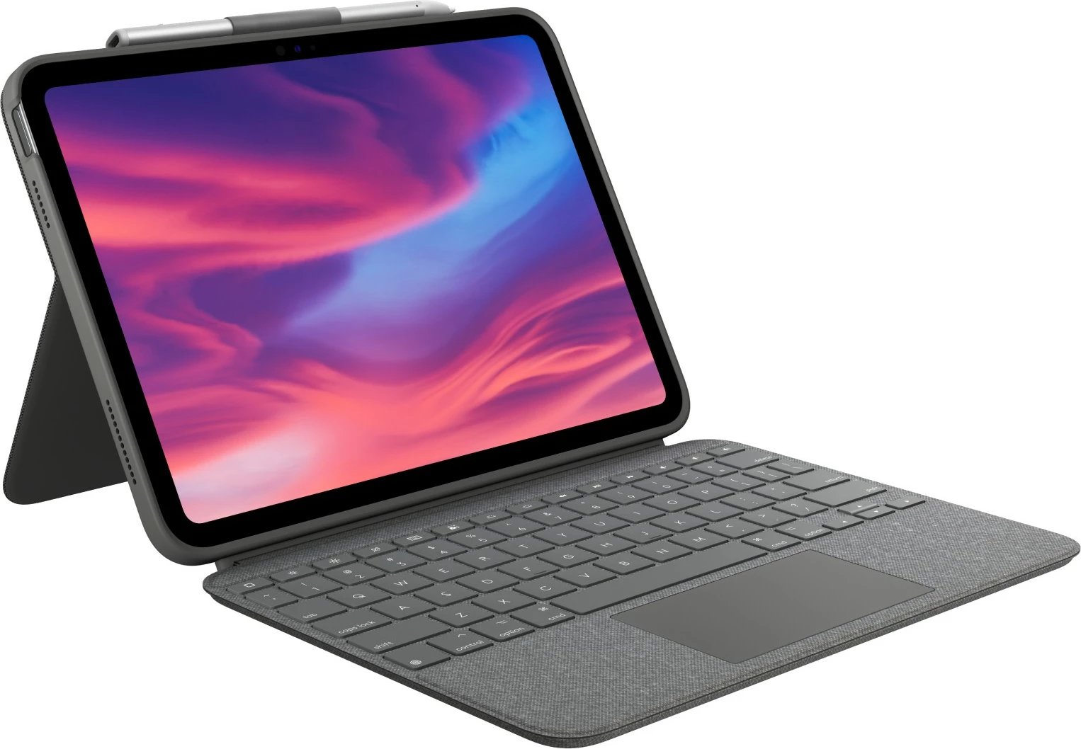 Mbështjellës me tastierë Logitech Combo Touch, QWERTZ, Gjermanisht, Touchpad, Gri