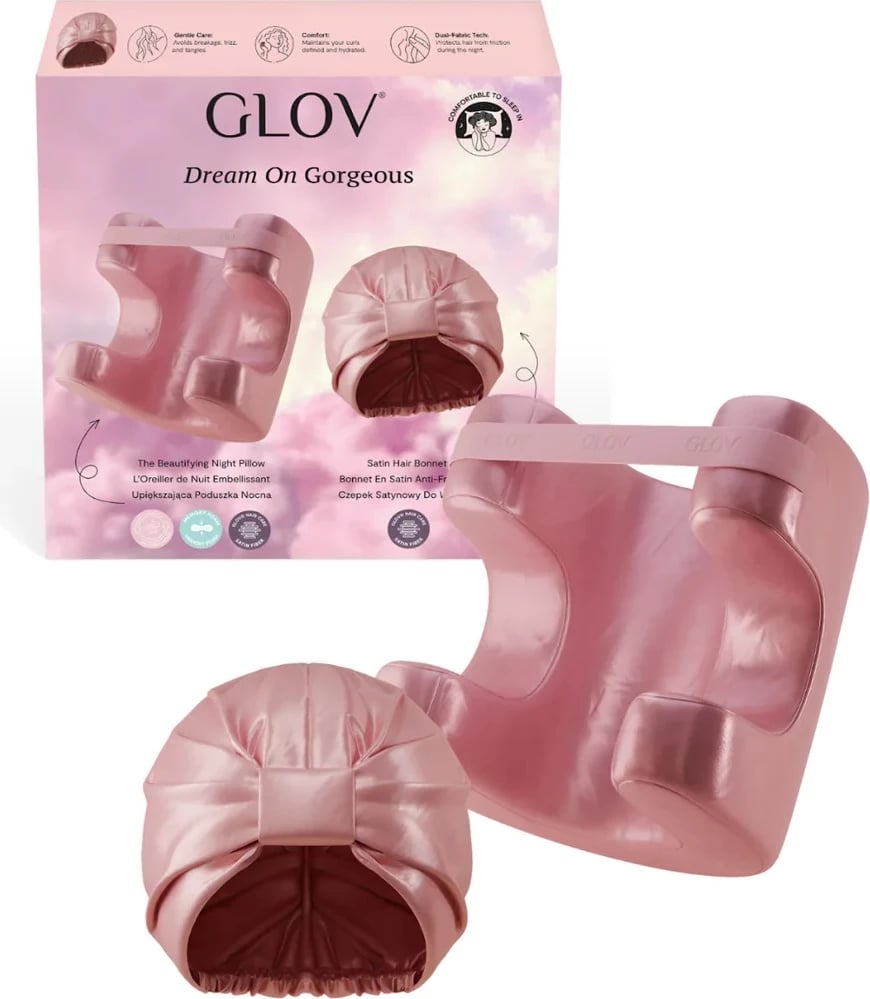 Set kapelë sateni për flokë dhe jastëk memory foam Glov Dream On Gorgeous, për femra, 2 copë