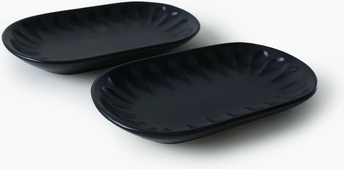 Set pjatash servirëse (2 copë), Hermia Concept, X00017597, ngjyrë e zezë mat