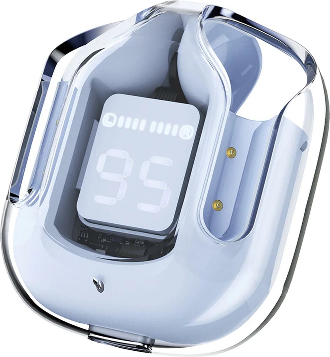 Kufje Acefast T6 TWS wireless, Bluetooth, me ekran LED, Light Blue