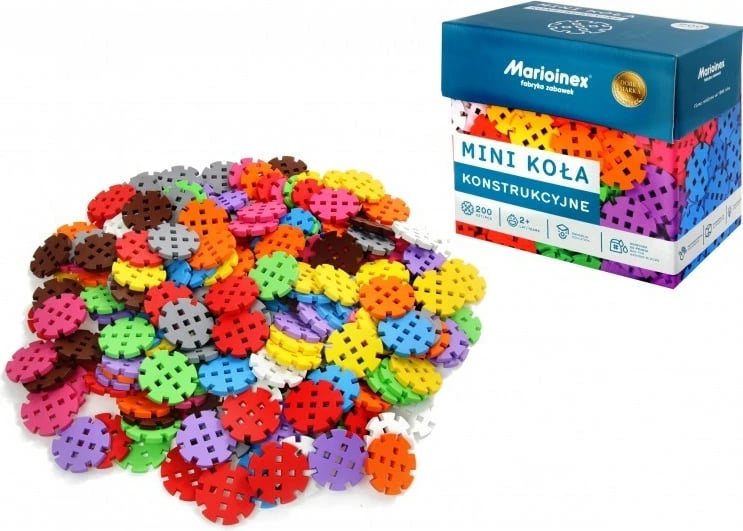 Set blloqe ndërtimi Marioinex Mini Waffle, 200 copë, shumëngjyrëshe