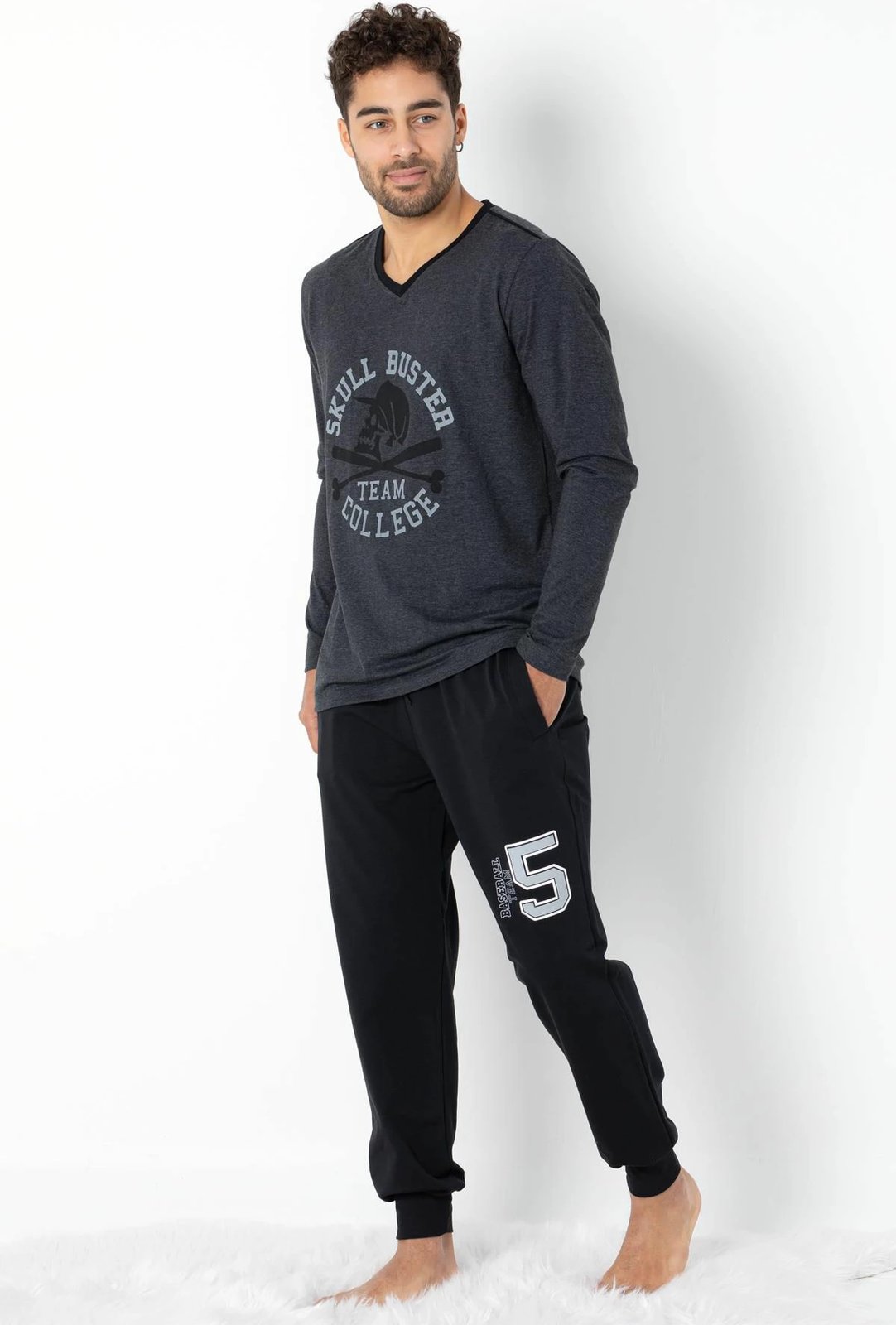 Set pizhamash për burra Jumeon, 002-000692, antracit