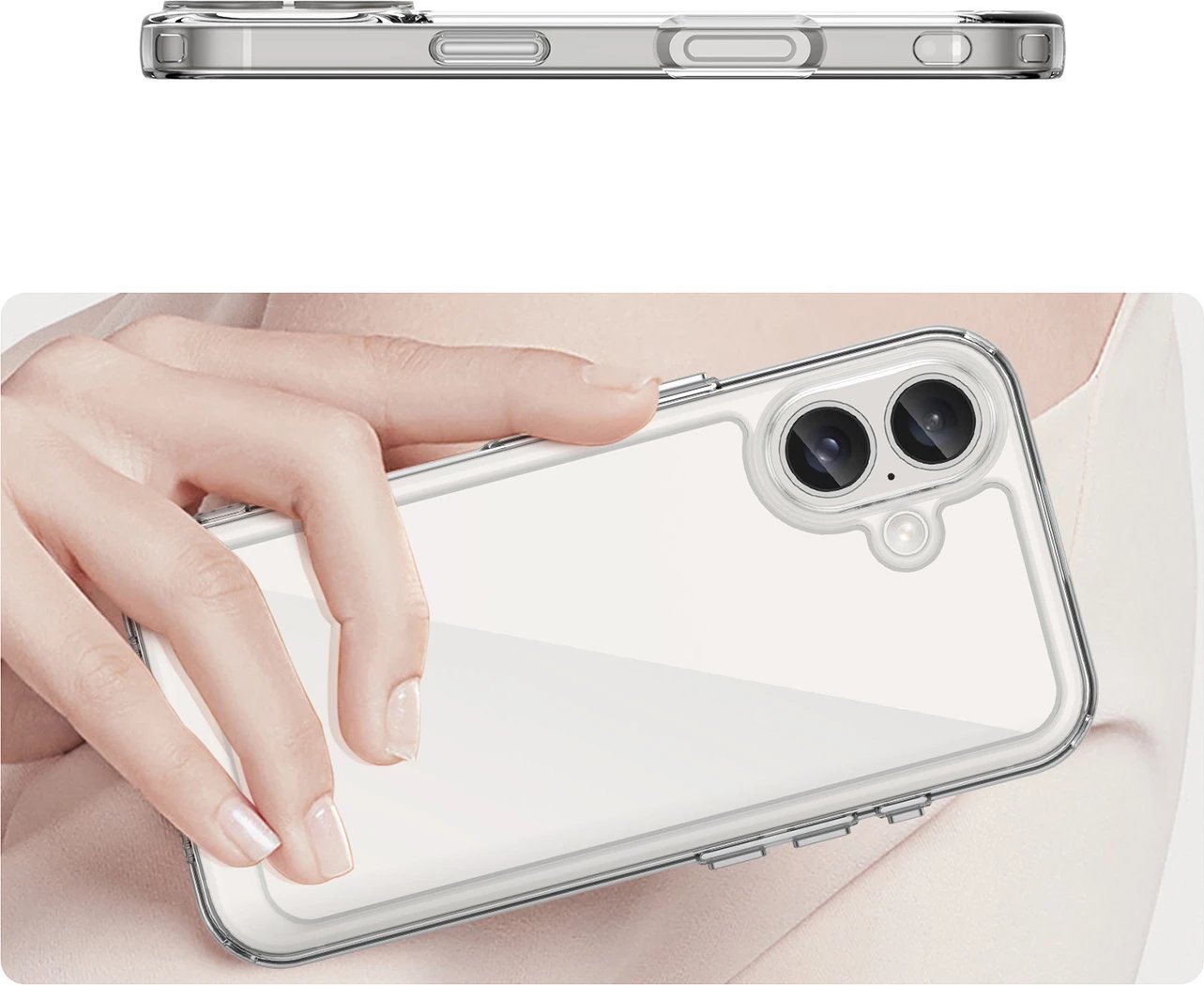 Mbështjellës Hurtel Outer Space Case për iPhone 16, transparent