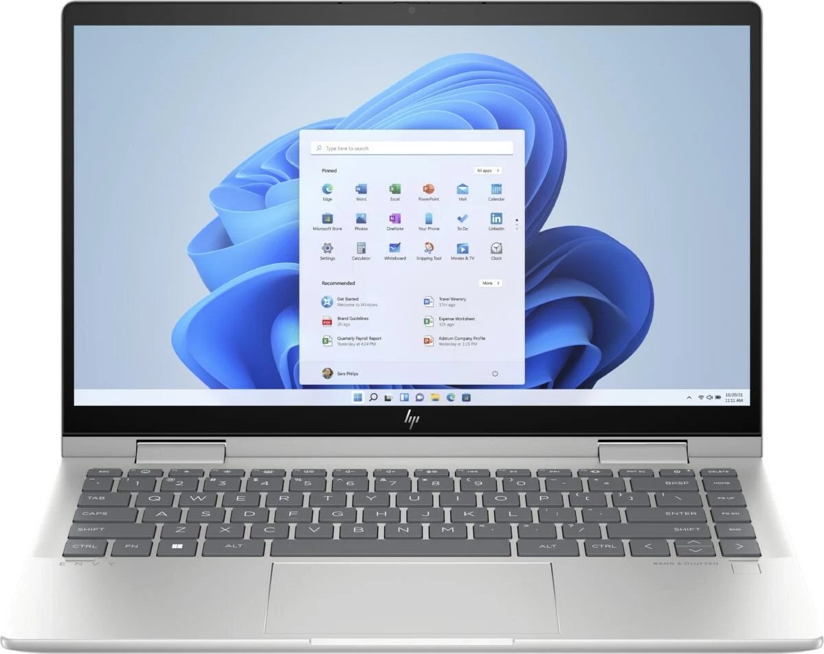 Laptop hibrid HP Envy x360 14-es1013dx, Intel Core 5 120U, 8 GB RAM, 512 GB SSD, 14" Touch, Argjendtë