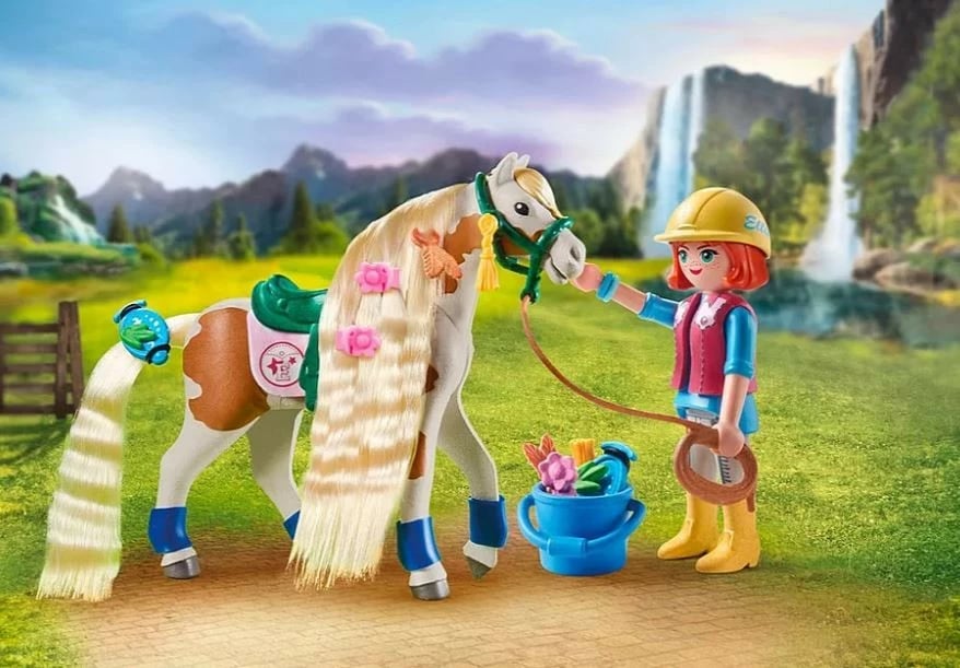 Set lodrash Playmobil Horses of Waterfall Ellie me kalë, 33 pjesë