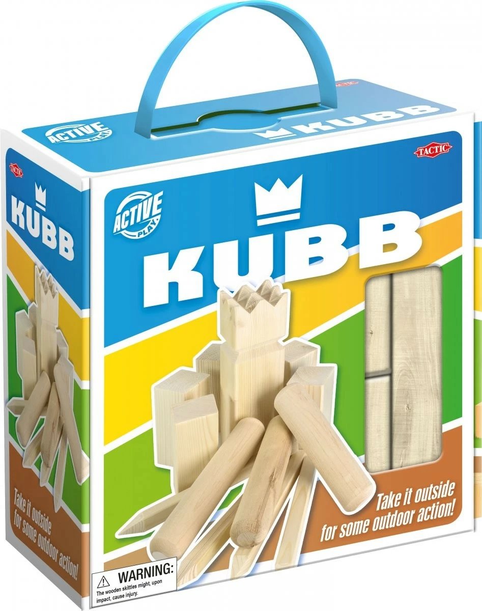 Lojë Kubb prej druri Tactic 55135, në paketim kartoni, për jashtë