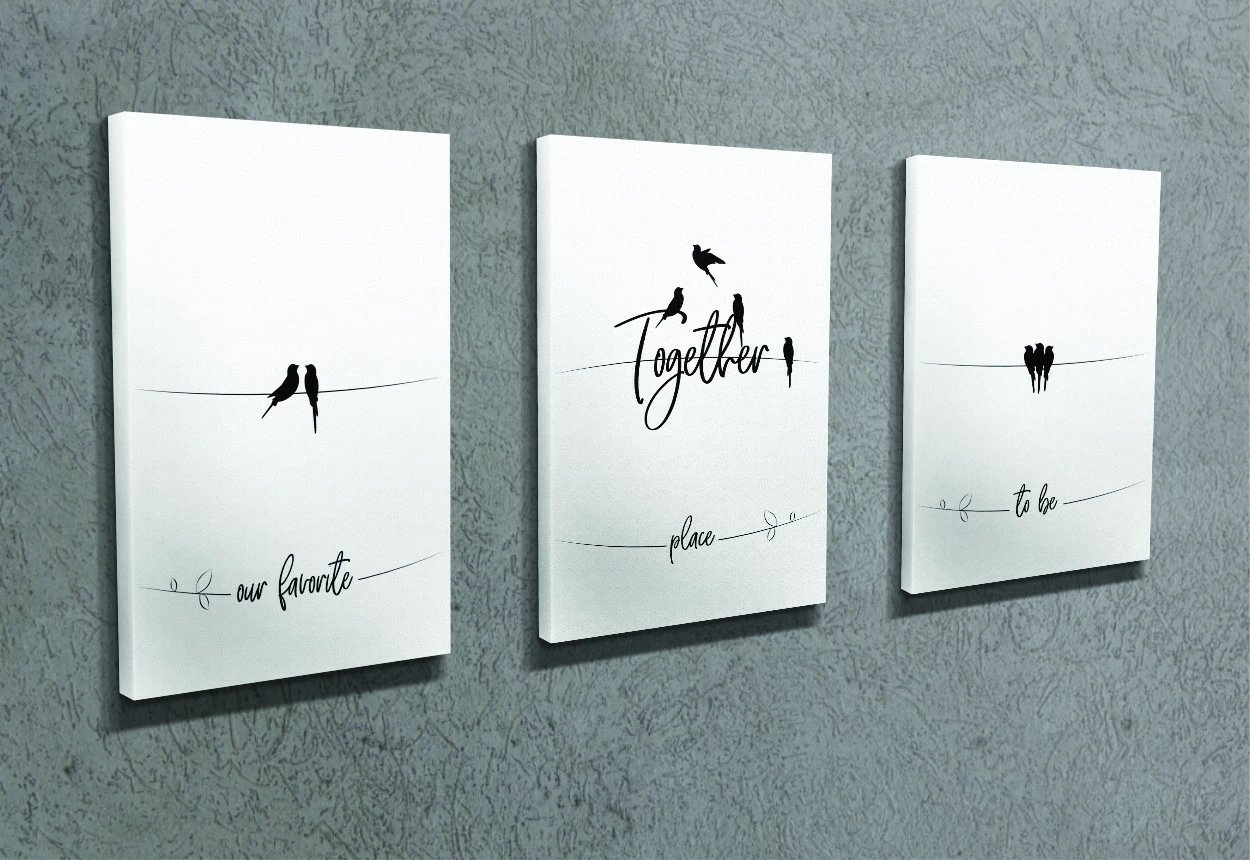 Pikturë dekorative në kanavacë (3 copë), Wallity, UDC03