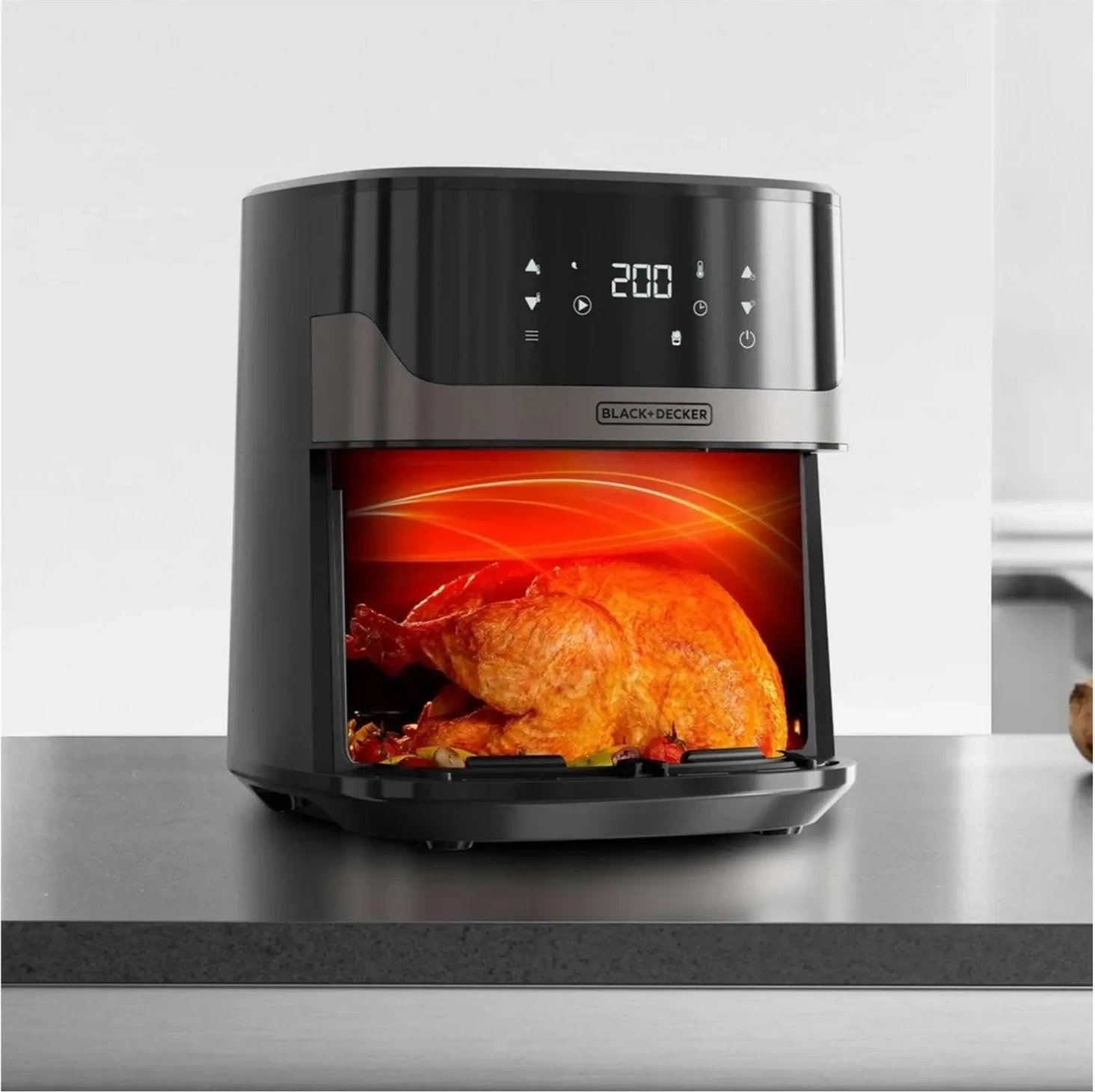 Fritezë ajri Black&Decker BXAF6500E, 6.5L, 1600W, e zezë-argjendtë