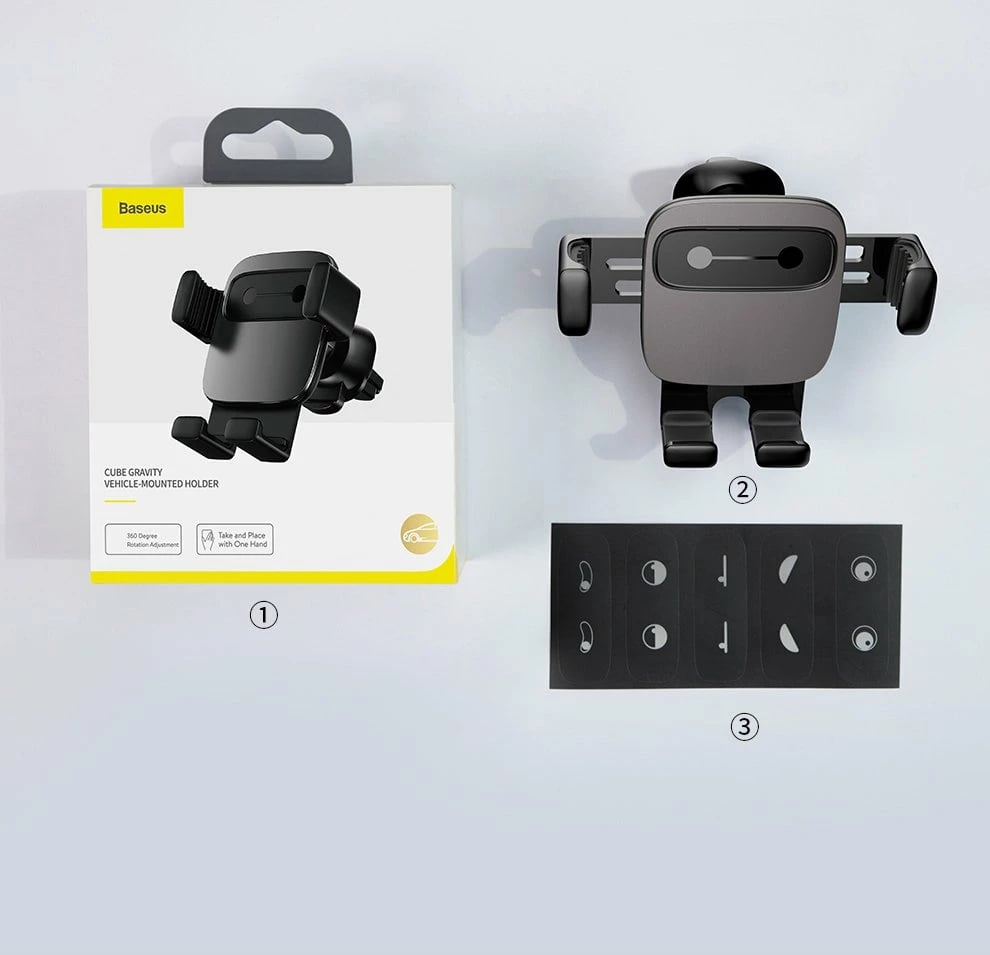 Mbajtës graviteti për celular Baseus Cube SUYL-FK01 për ventilator të makinës, i zi