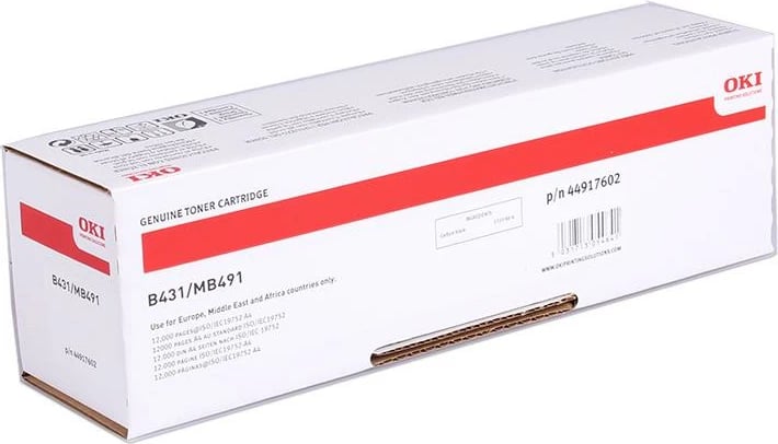 Toner Oki B431 12,000 faqe 44917602, e zezë