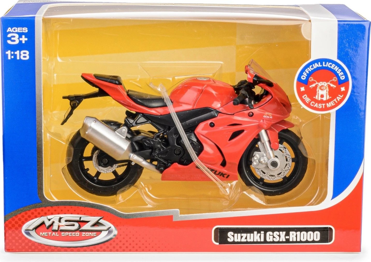 Model moto Suzuki GSX-R1000 Daffi 1:18, e kuqe