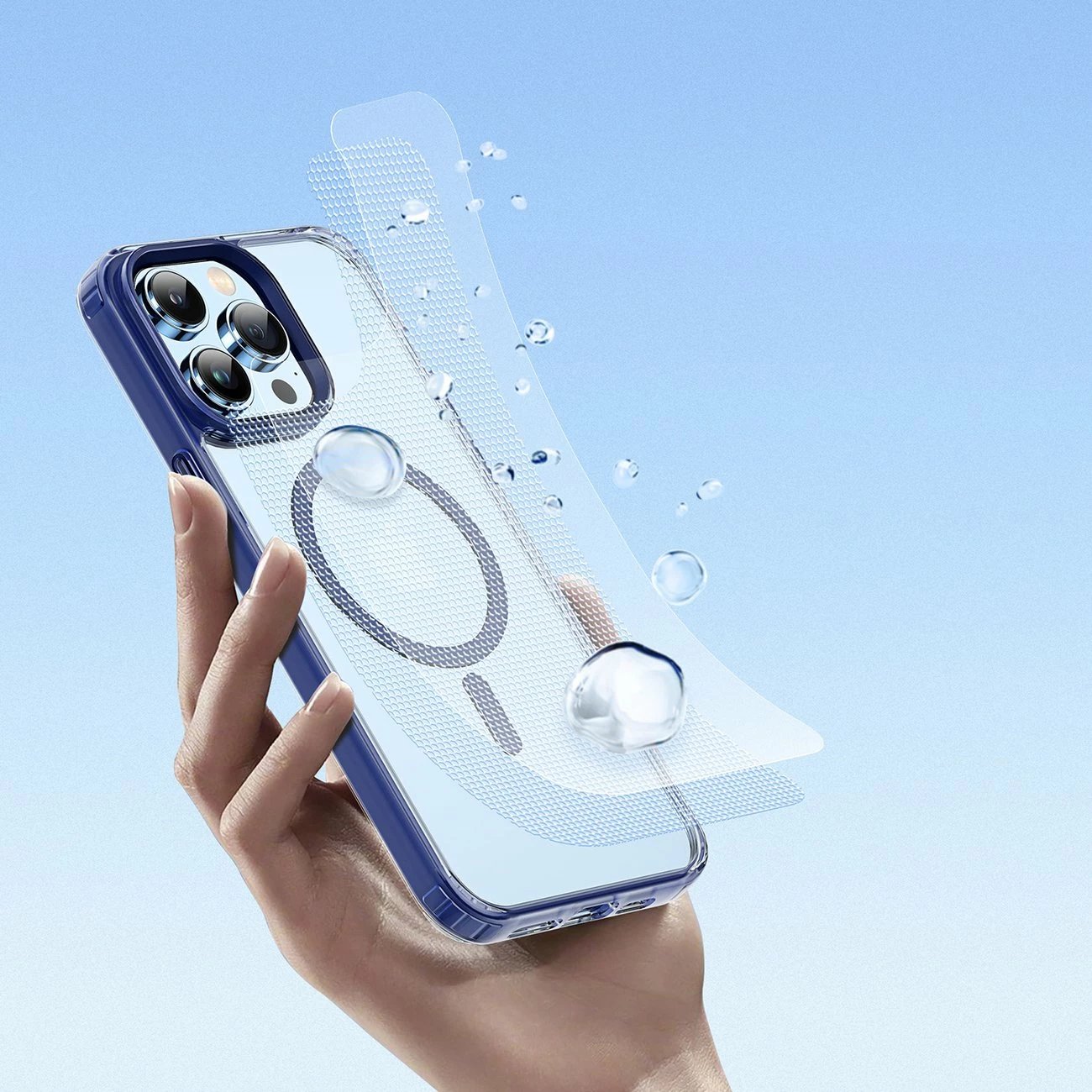 Mbështjellës Dux Ducis Clin2 për iPhone 14 Pro, MagSafe, kaltër