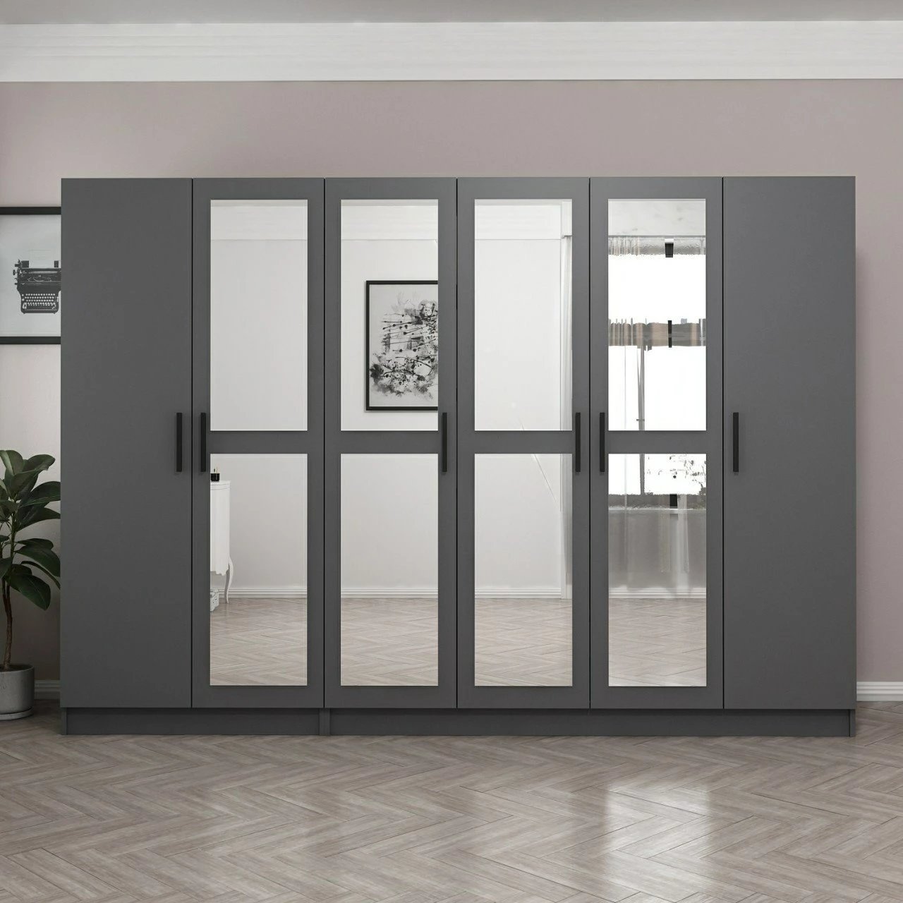 Dollap Skye Decor, ngjyrë antracit, 270x210x52cm