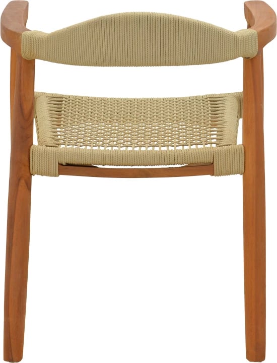 Karrige kopshti Ganny, dru tik dhe litar poliestër, ngjyrë natyrale, 61x58x71cm