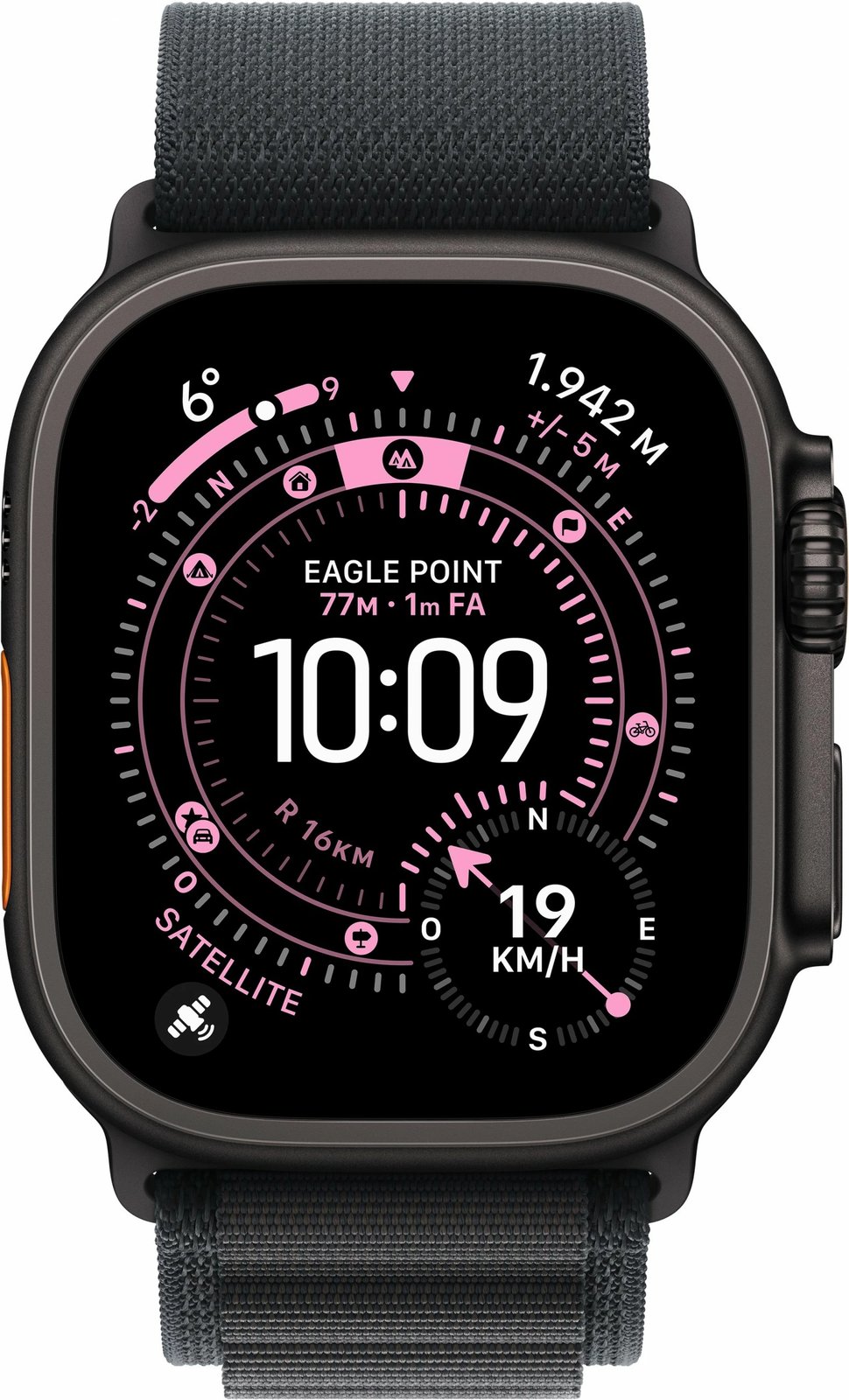 Smartwatch Apple Watch Ultra 3 Titanium Cellular 49mm Alpine Loop e zezë Small