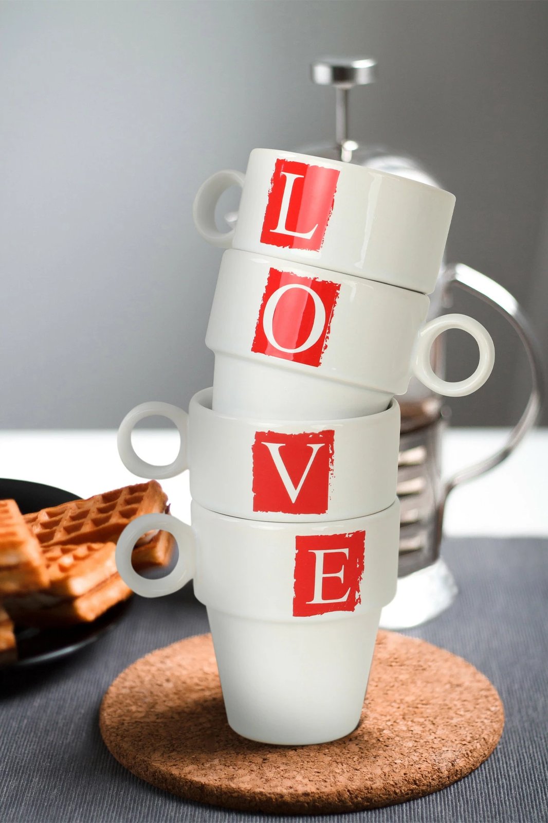 Set filxhanash (6 copë), Hermia Concept, ST102304F004A436500MASD400, bardhë-kuqe Set filxhanash (6 copë), Hermia Concept, ST102304F004A436500MASD400, bardhë-kuqe