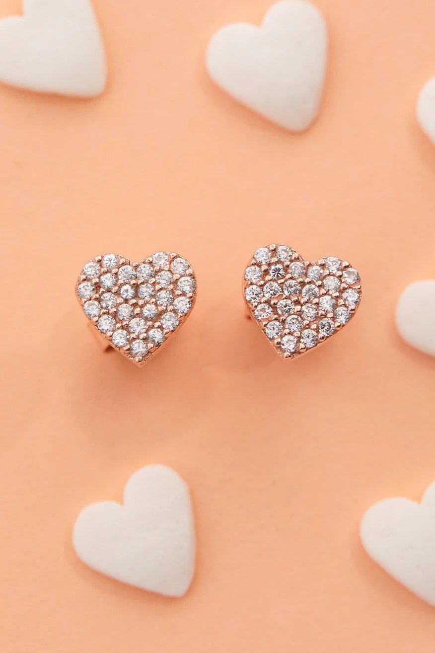 Vathë argjendi në formë zemre, ngjyrë rozë, Elika Silver, CTFA18059