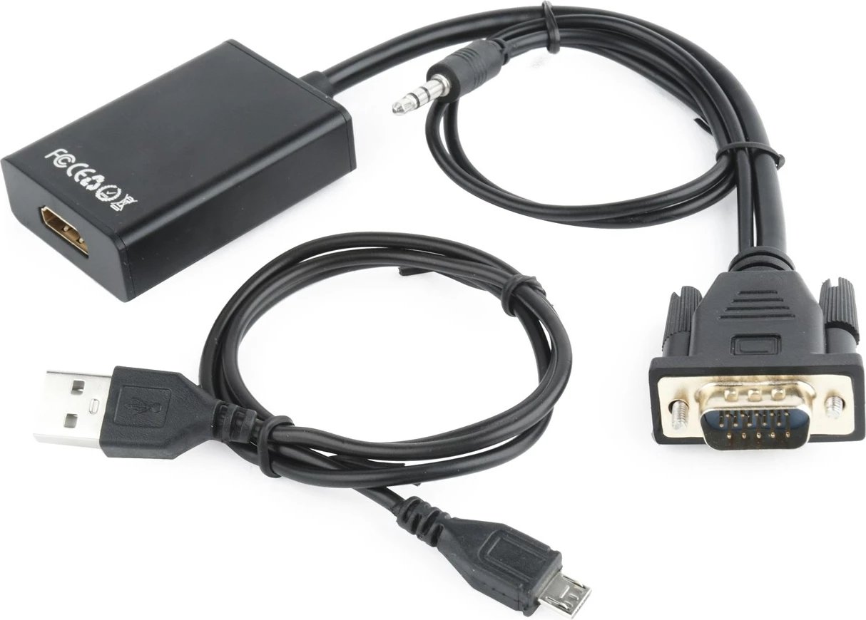 Konvertues Gembird A-VGA-HDMI-01, tipi-A, 0.15m, i zi 