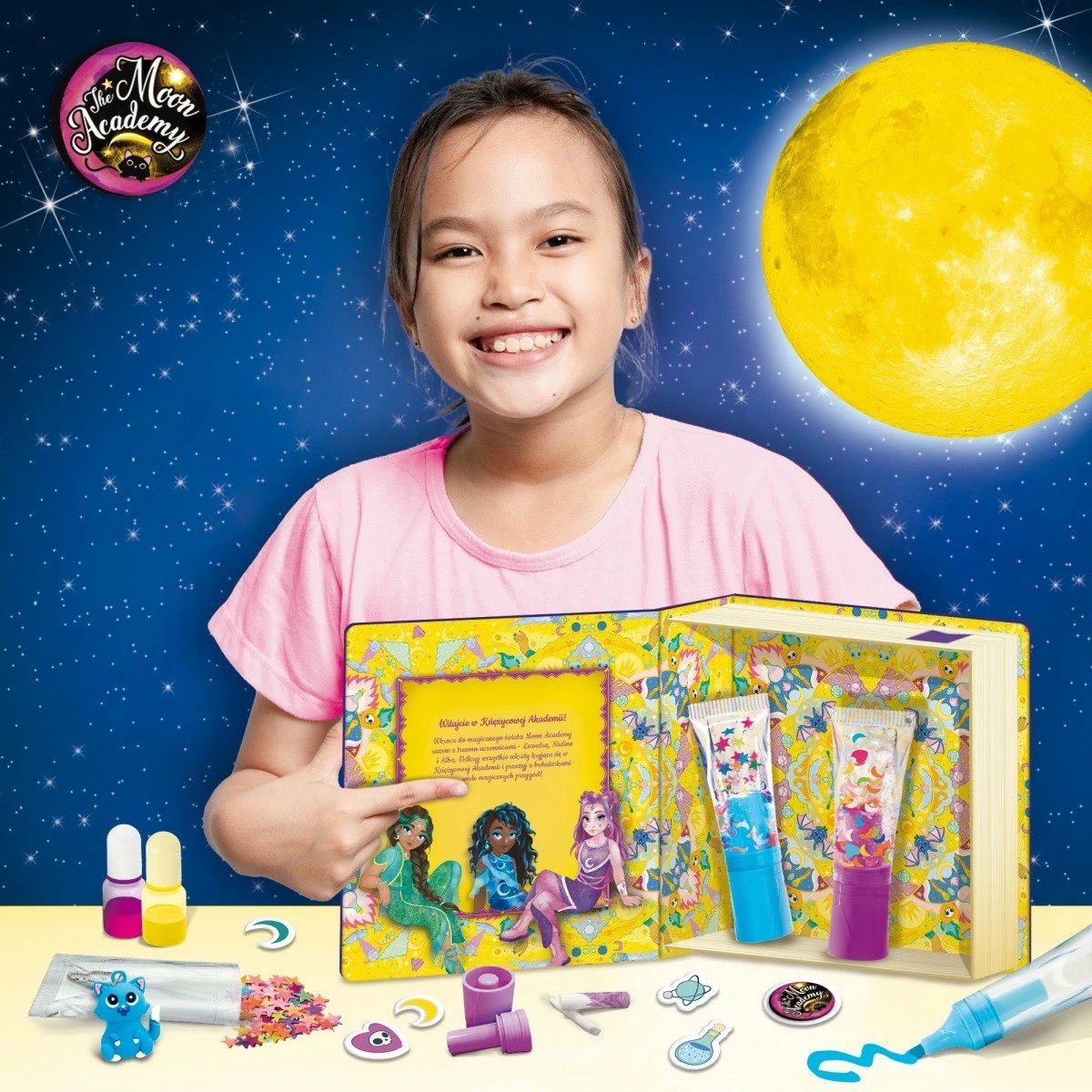 Set kreativ Moon Academy Moonlight Highlighters, Lisciani, për vajza, Multikolor