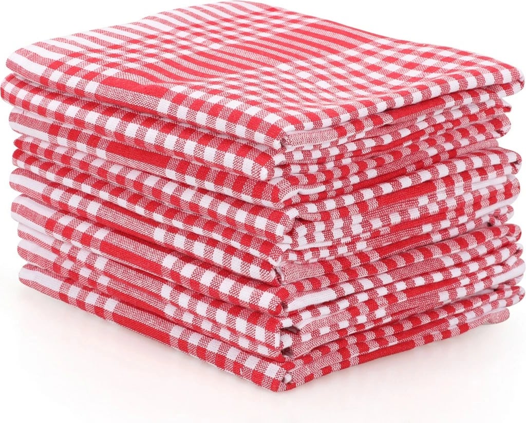 Set peshqirësh për larje (10 copë), pötikareli, e kuqe