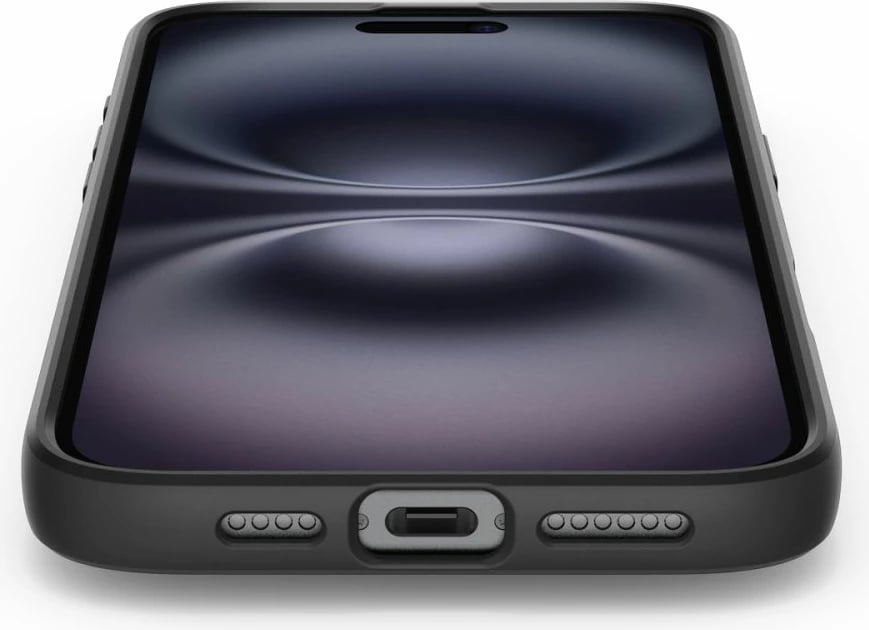 Mbështjellës, Spigen Liquid Air, për iPhone 16 Plus, TPU i hollë me kapje të mirë, i zi