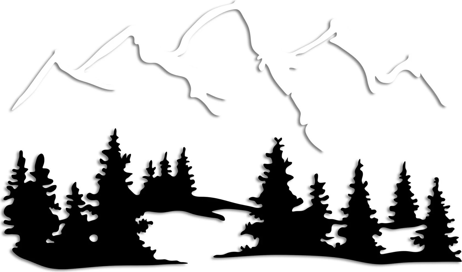 Aksesor dekorativ metalik për mur, dizajn natyrë dhe male, Wallity - 2