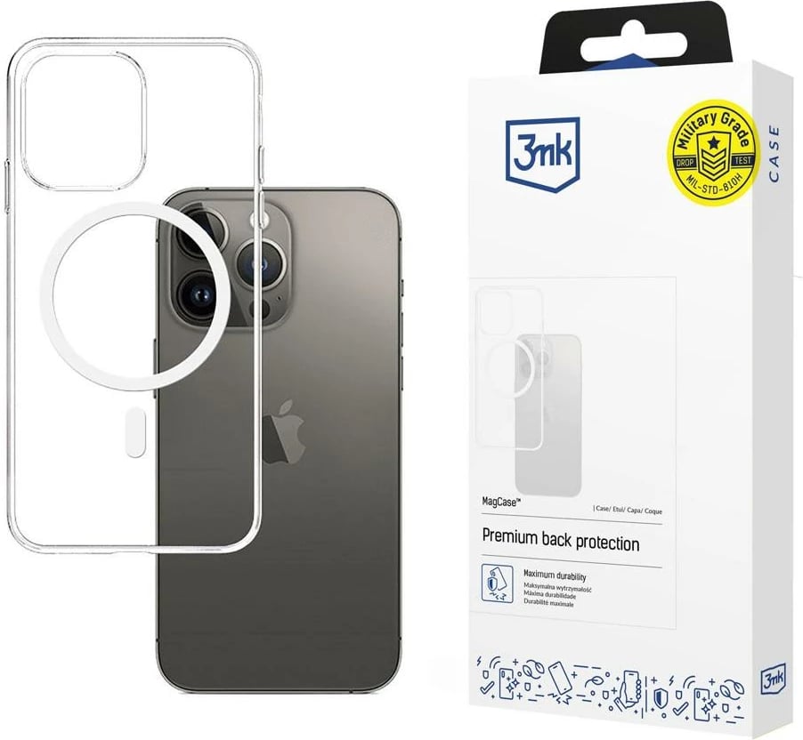 Mbështjellës 3mk Mag Case për iPhone 15 Pro Max, Transparent