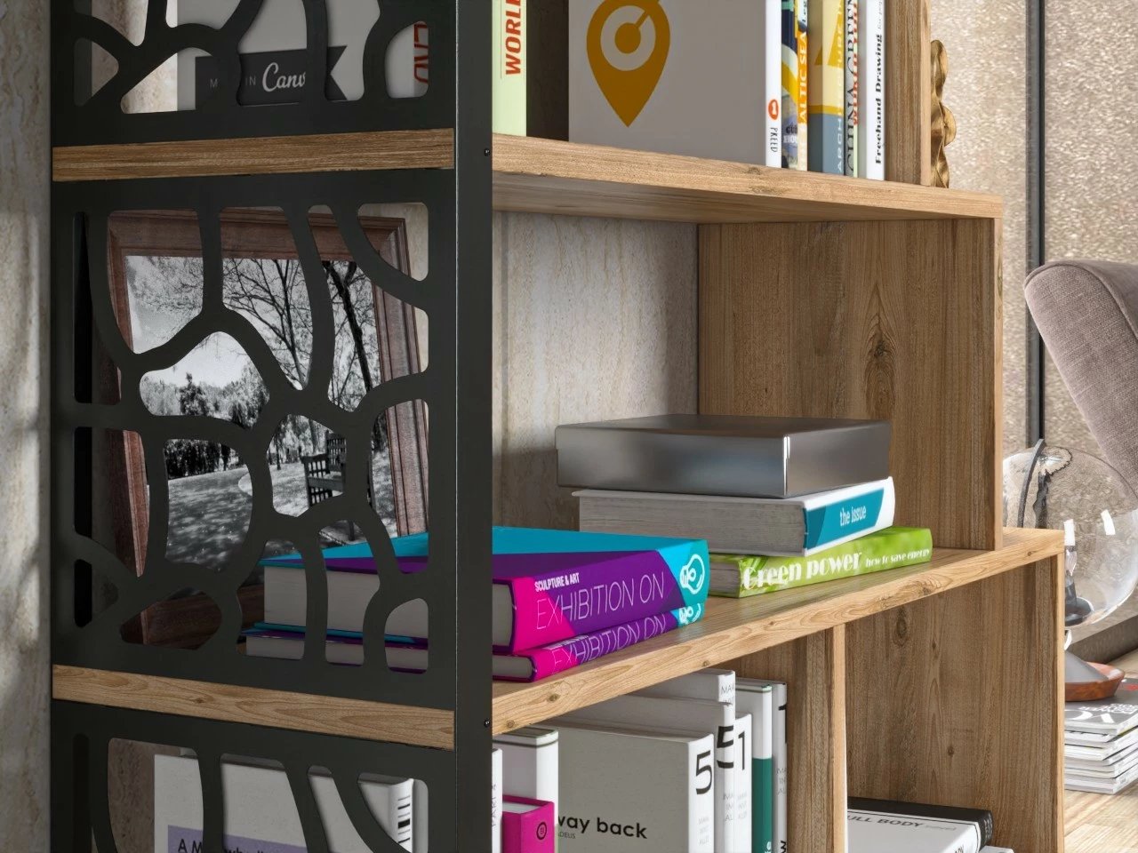 Raft librash Hanah Home, ngjyrë Atlantic Pine, FRN-12034